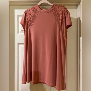 Off rose short sleeve blouse